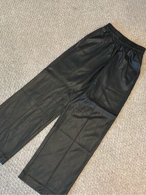 ASOS Black Faux Leather Track Pants